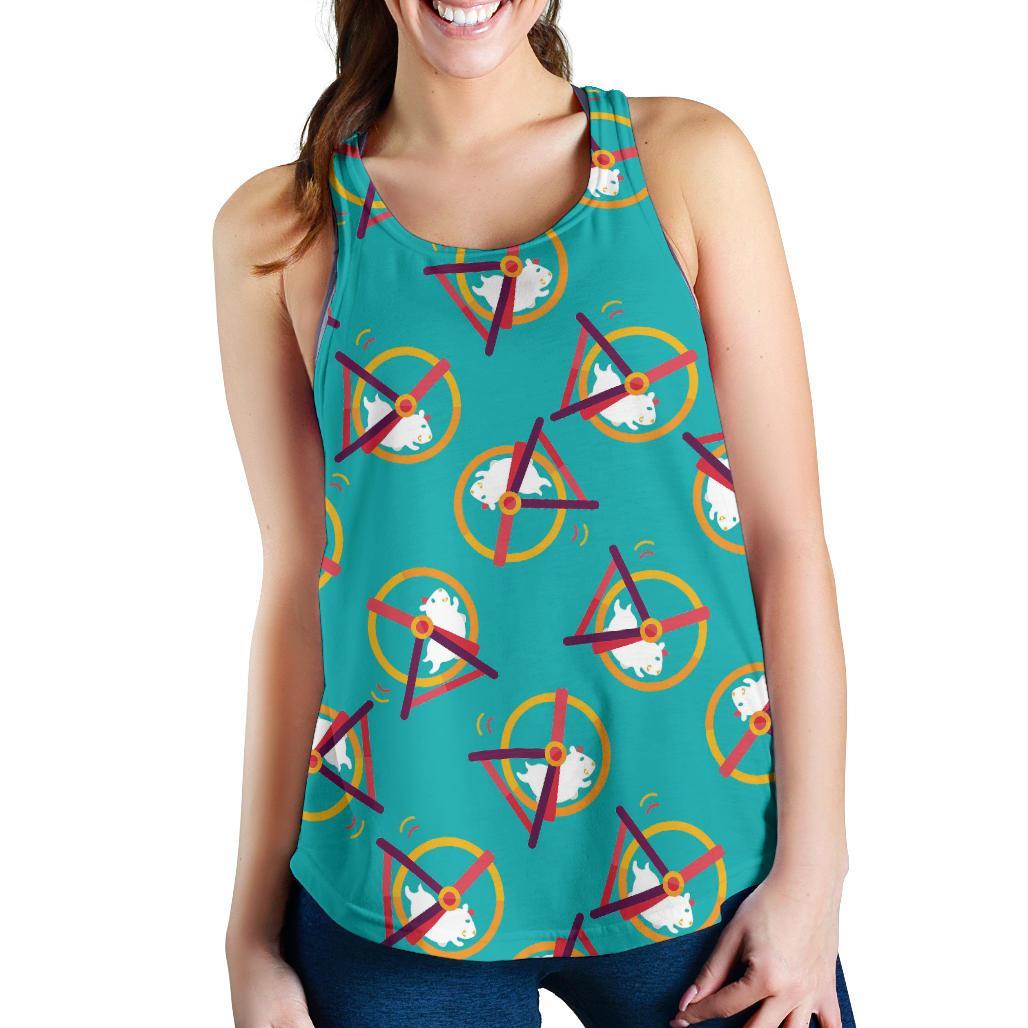 Hamster Pattern Print Racerback Tank Tops-grizzshop