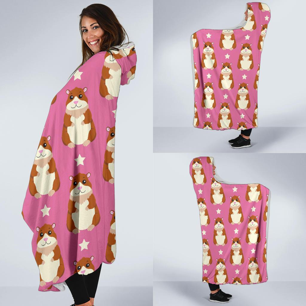 Hamster Print Pattern Hooded Blanket-grizzshop