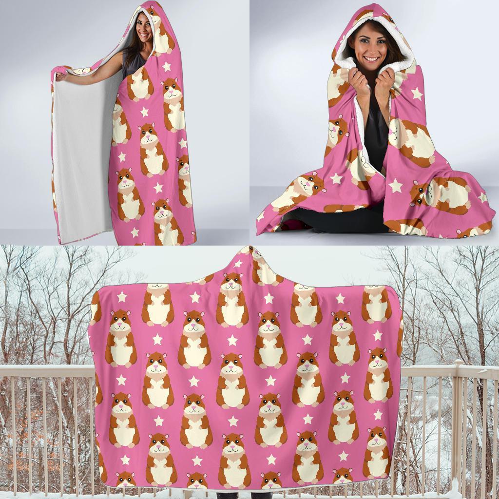 Hamster Print Pattern Hooded Blanket-grizzshop