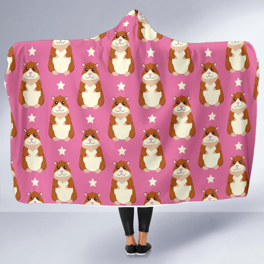 Hamster Print Pattern Hooded Blanket-grizzshop