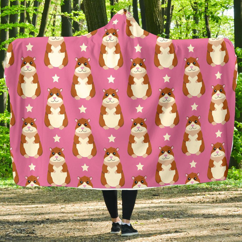 Hamster Print Pattern Hooded Blanket-grizzshop