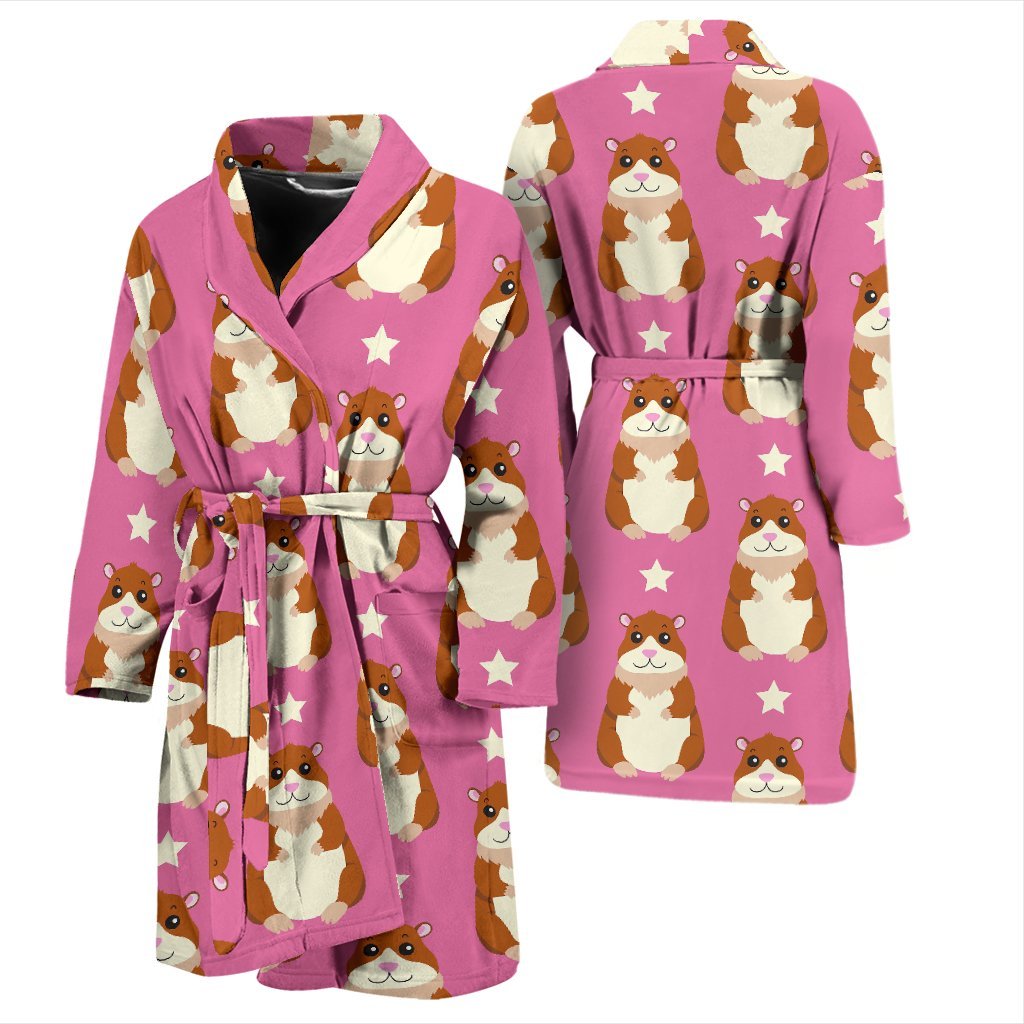 Hamster Print Pattern Men Long Robe-grizzshop