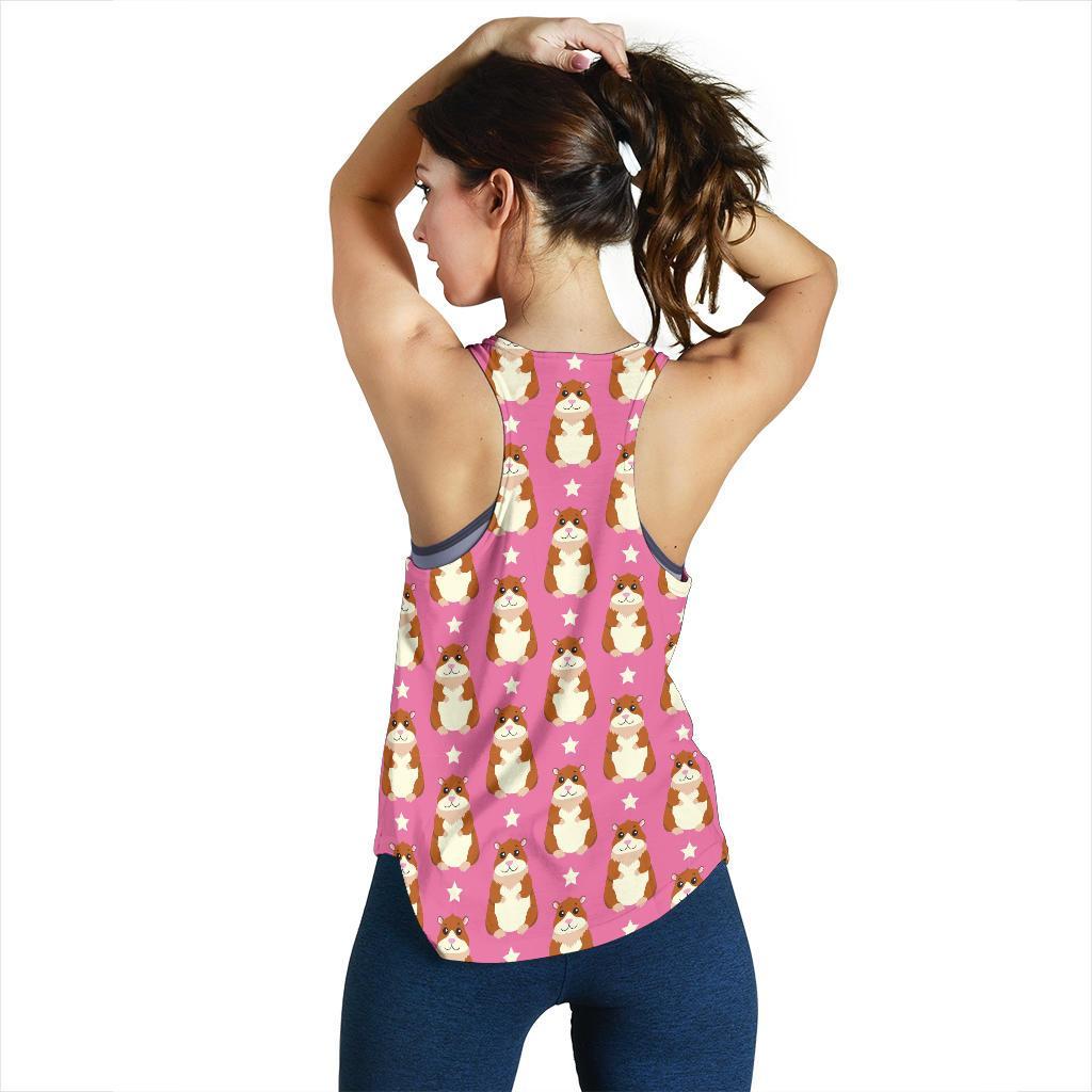 Hamster Print Pattern Racerback Tank Tops-grizzshop