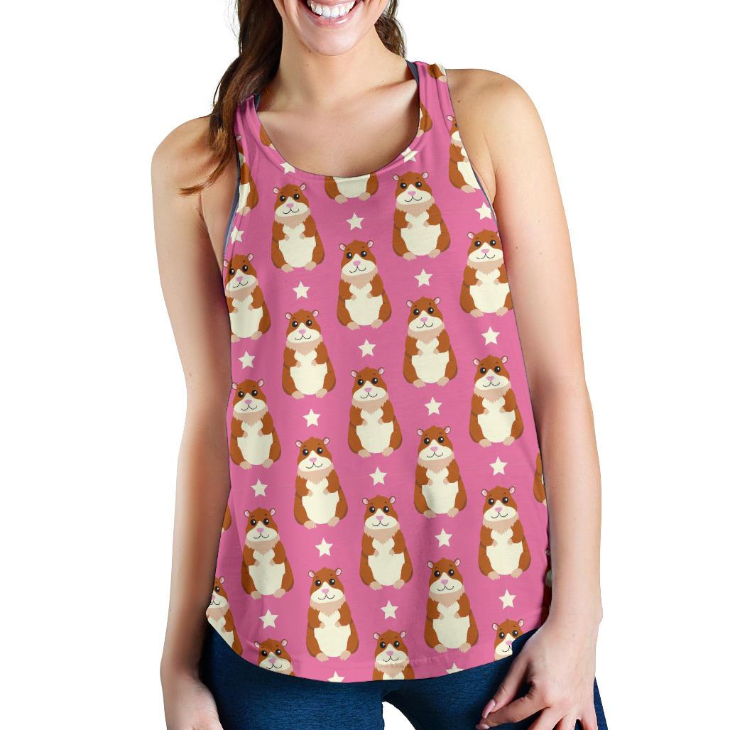 Hamster Print Pattern Racerback Tank Tops-grizzshop