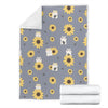 Hamster Sunflower Pattern Print Blanket-grizzshop