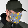 Hamster Sunflower Pattern Print Face Mask-grizzshop