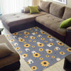 Hamster Sunflower Pattern Print Floor Mat-grizzshop