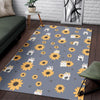 Hamster Sunflower Pattern Print Floor Mat-grizzshop