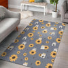 Hamster Sunflower Pattern Print Floor Mat-grizzshop