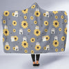 Hamster Sunflower Pattern Print Hooded Blanket-grizzshop