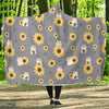 Hamster Sunflower Pattern Print Hooded Blanket-grizzshop