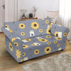 Hamster Sunflower Pattern Print Loveseat Cover-grizzshop