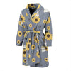 Hamster Sunflower Pattern Print Men Long Robe-grizzshop