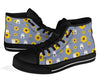 Hamster Sunflower Pattern Print Men Women's High Top Shoes-grizzshop