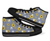 Hamster Sunflower Pattern Print Men Women's High Top Shoes-grizzshop