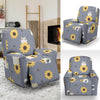 Hamster Sunflower Pattern Print Recliner Cover-grizzshop