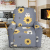 Hamster Sunflower Pattern Print Recliner Cover-grizzshop