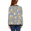 Hamster Sunflower Pattern Print Women Crewneck Sweatshirt-grizzshop