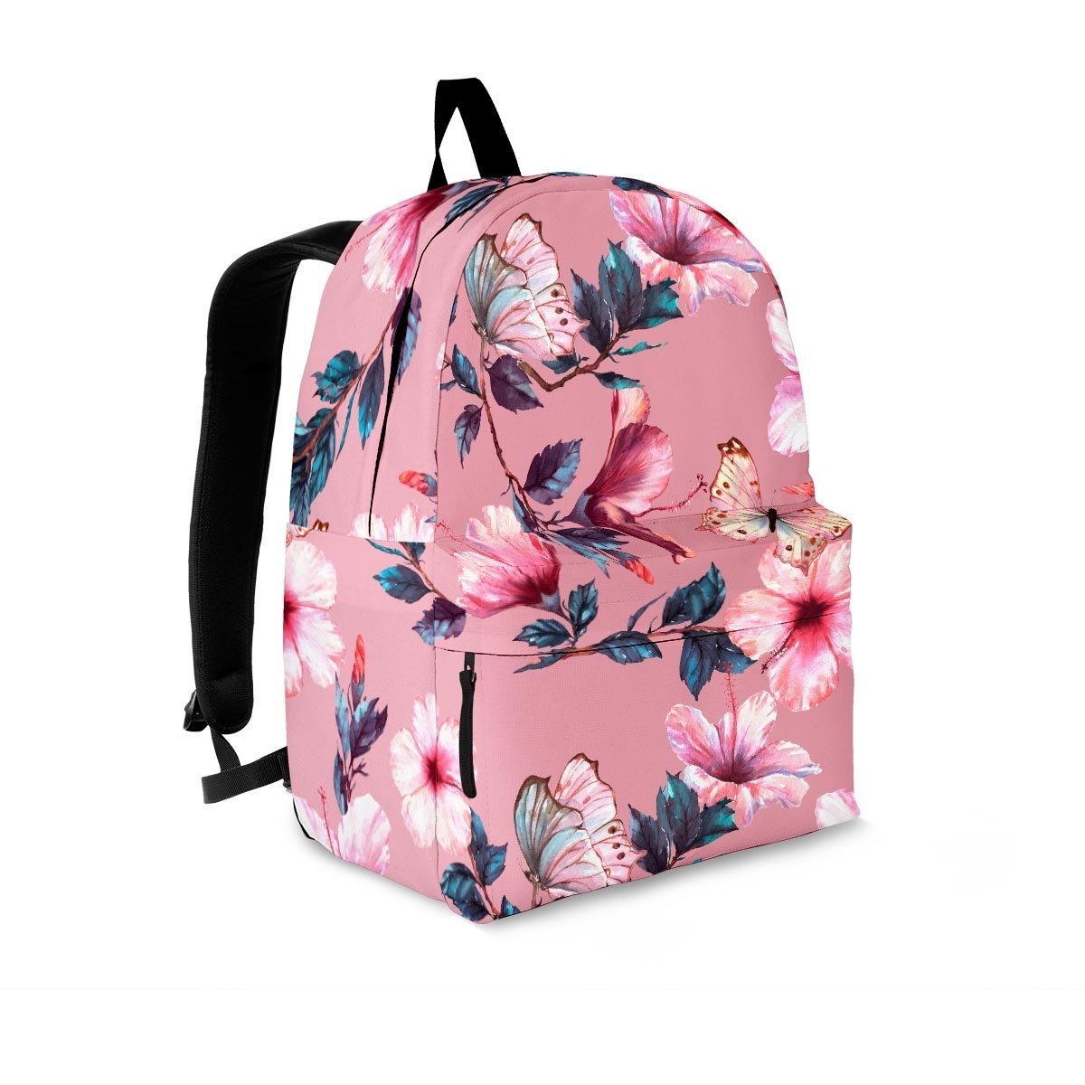 Hand Drawn Hibiscus Print Backpack-grizzshop