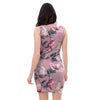 Hand Drawn Hibiscus Print Bodycon Dress-grizzshop