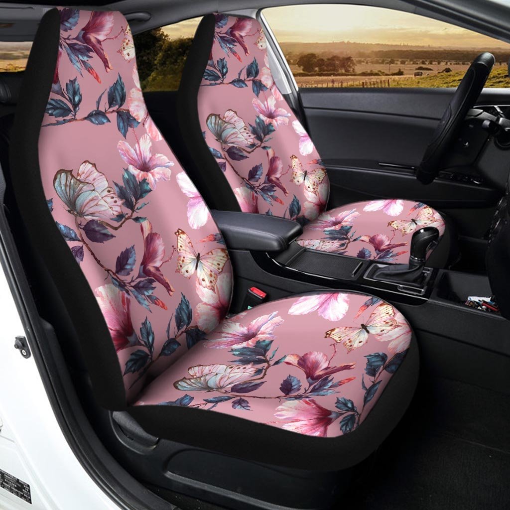 Hand Drawn Hibiscus Print Car Seat Covers-grizzshop