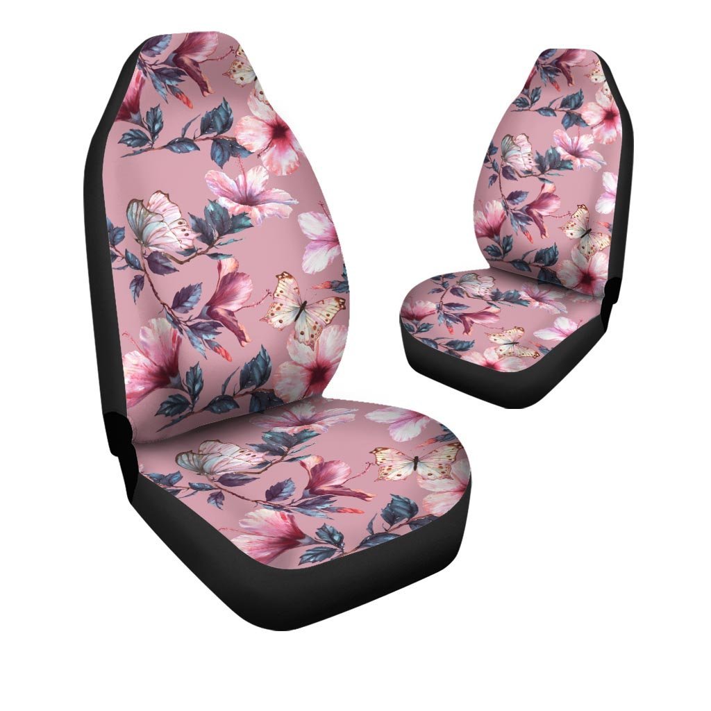 Hand Drawn Hibiscus Print Car Seat Covers-grizzshop