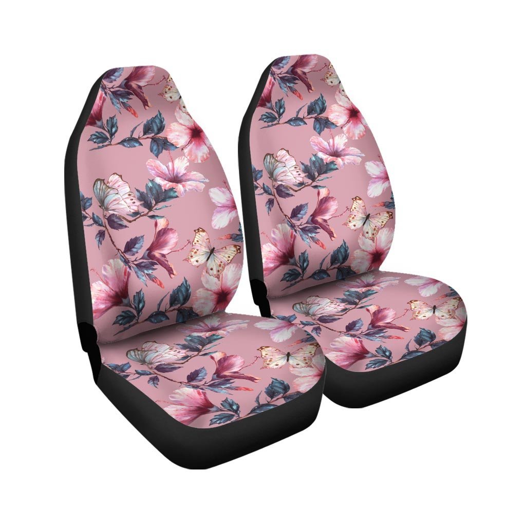 Hand Drawn Hibiscus Print Car Seat Covers-grizzshop