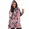 Hand Drawn Hibiscus Print Hoodie Dress-grizzshop