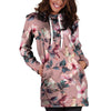 Hand Drawn Hibiscus Print Hoodie Dress-grizzshop