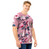 Hand Drawn Hibiscus Print Men T Shirt-grizzshop