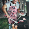 Hand Drawn Hibiscus Print Men's Apron-grizzshop