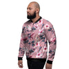 Hand Drawn Hibiscus Print Men's Bomber Jacket-grizzshop