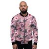 Hand Drawn Hibiscus Print Men's Bomber Jacket-grizzshop