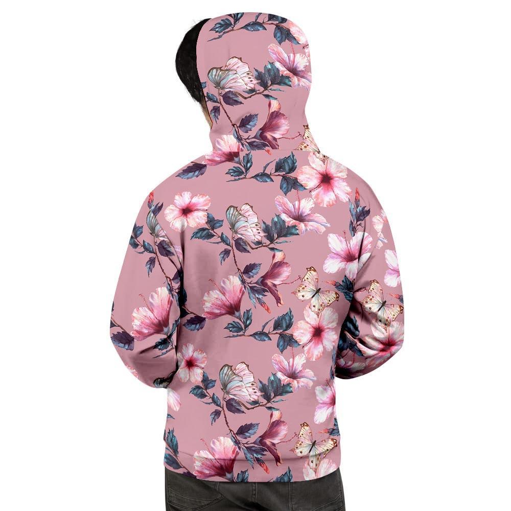 Hand Drawn Hibiscus Print Men's Hoodie-grizzshop