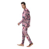 Hand Drawn Hibiscus Print Men's Pajamas-grizzshop