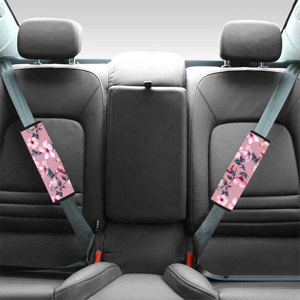 Hand Drawn Hibiscus Print Seat Belt Cover-grizzshop