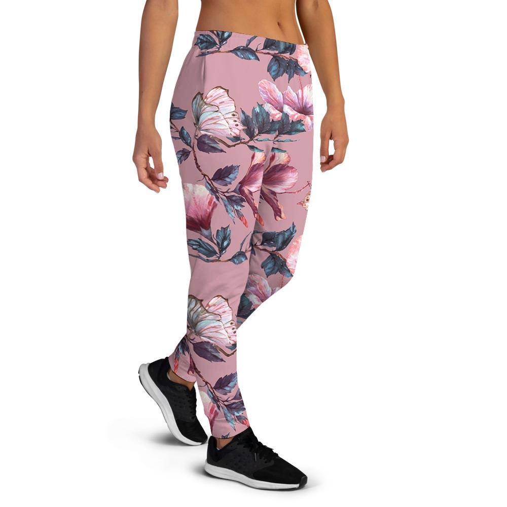 Hand Drawn Hibiscus Print Women's Joggers-grizzshop