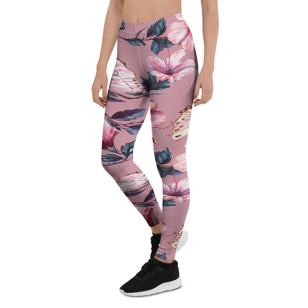 Hand Drawn Hibiscus Print Women's Leggings-grizzshop