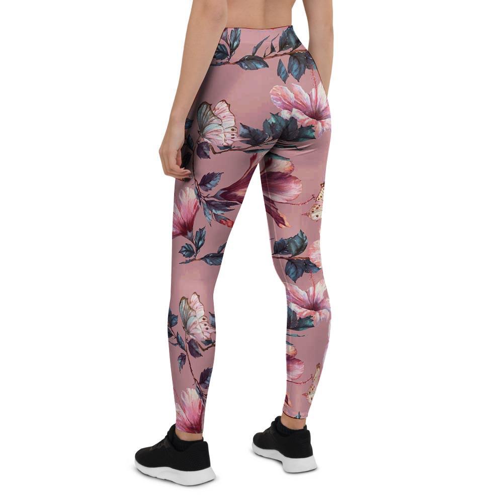 Hand Drawn Hibiscus Print Women's Leggings-grizzshop