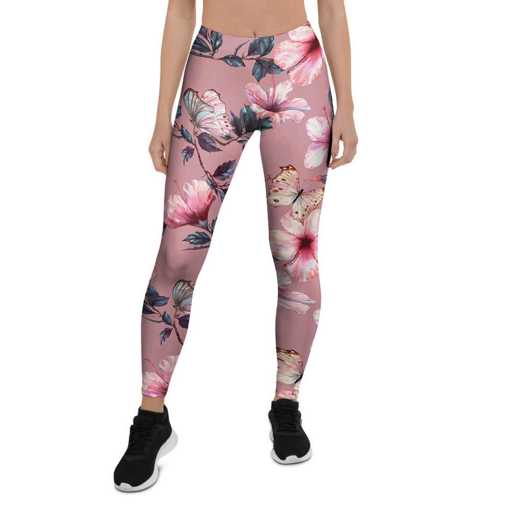 Hand Drawn Hibiscus Print Women's Leggings-grizzshop