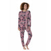 Hand Drawn Hibiscus Print Women's Pajamas-grizzshop