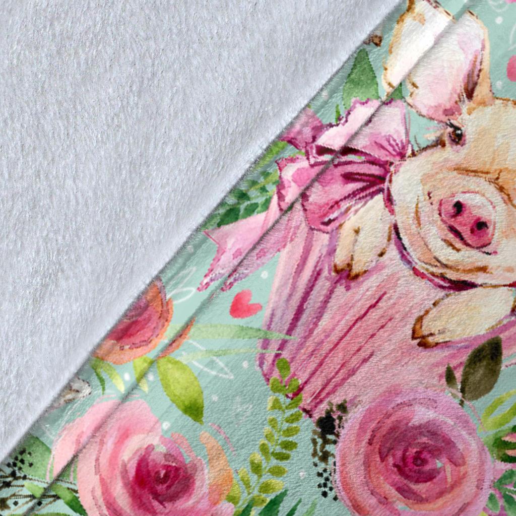 Hand Drawn Pig Pattern Print Blanket-grizzshop