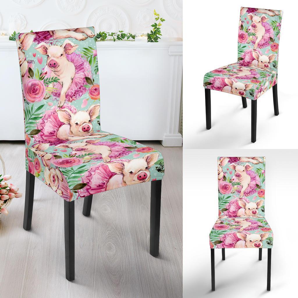 Hand Drawn Pig Pattern Print Chair Cover-grizzshop