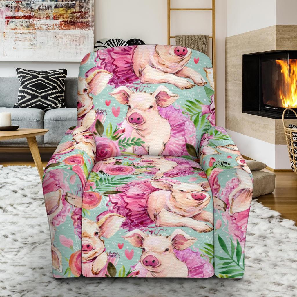 Hand Drawn Pig Pattern Print Recliner Cover-grizzshop