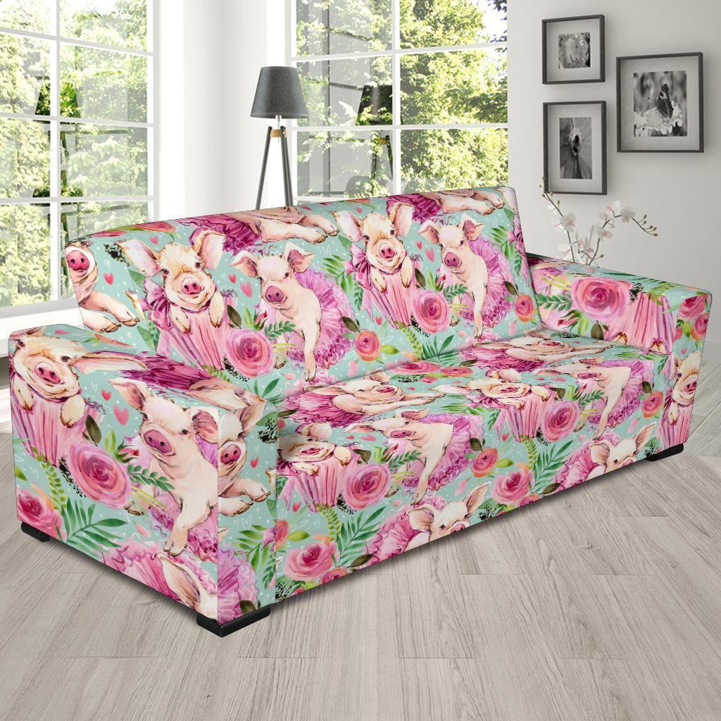 Hand Drawn Pig Pattern Print Sofa Covers-grizzshop