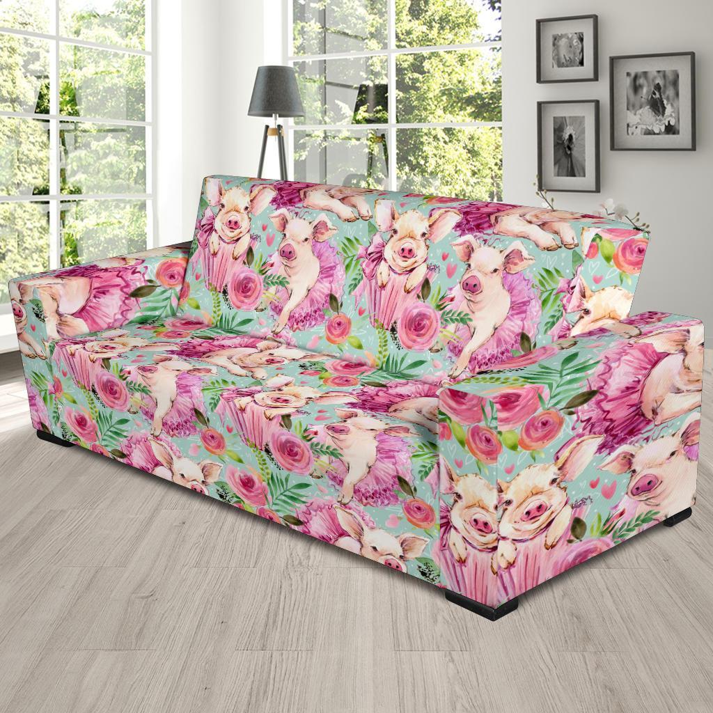 Hand Drawn Pig Pattern Print Sofa Covers-grizzshop