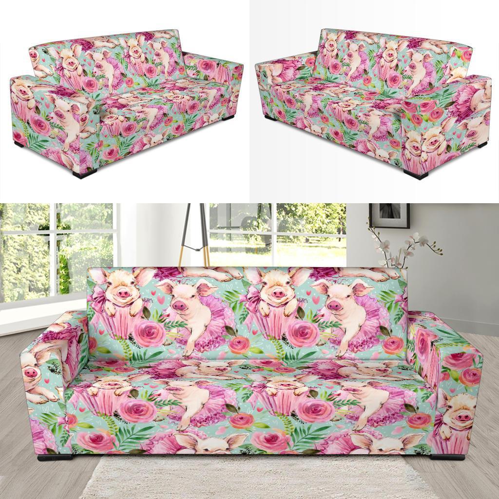 Hand Drawn Pig Pattern Print Sofa Covers-grizzshop