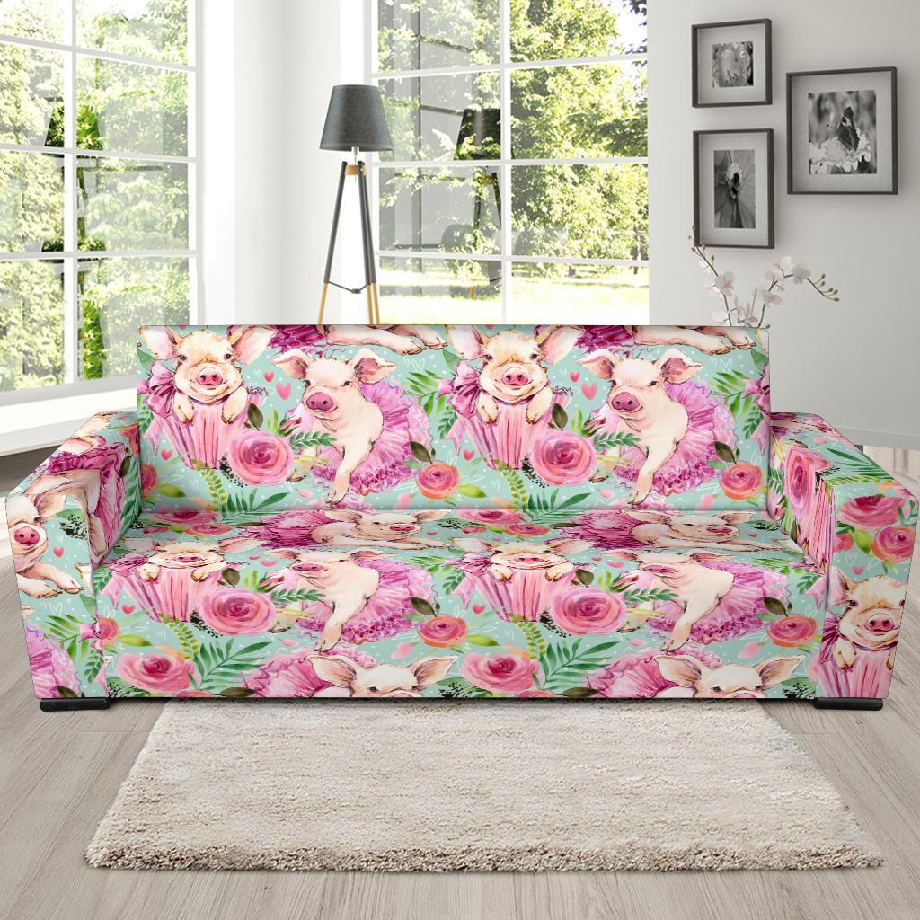 Hand Drawn Pig Pattern Print Sofa Covers-grizzshop