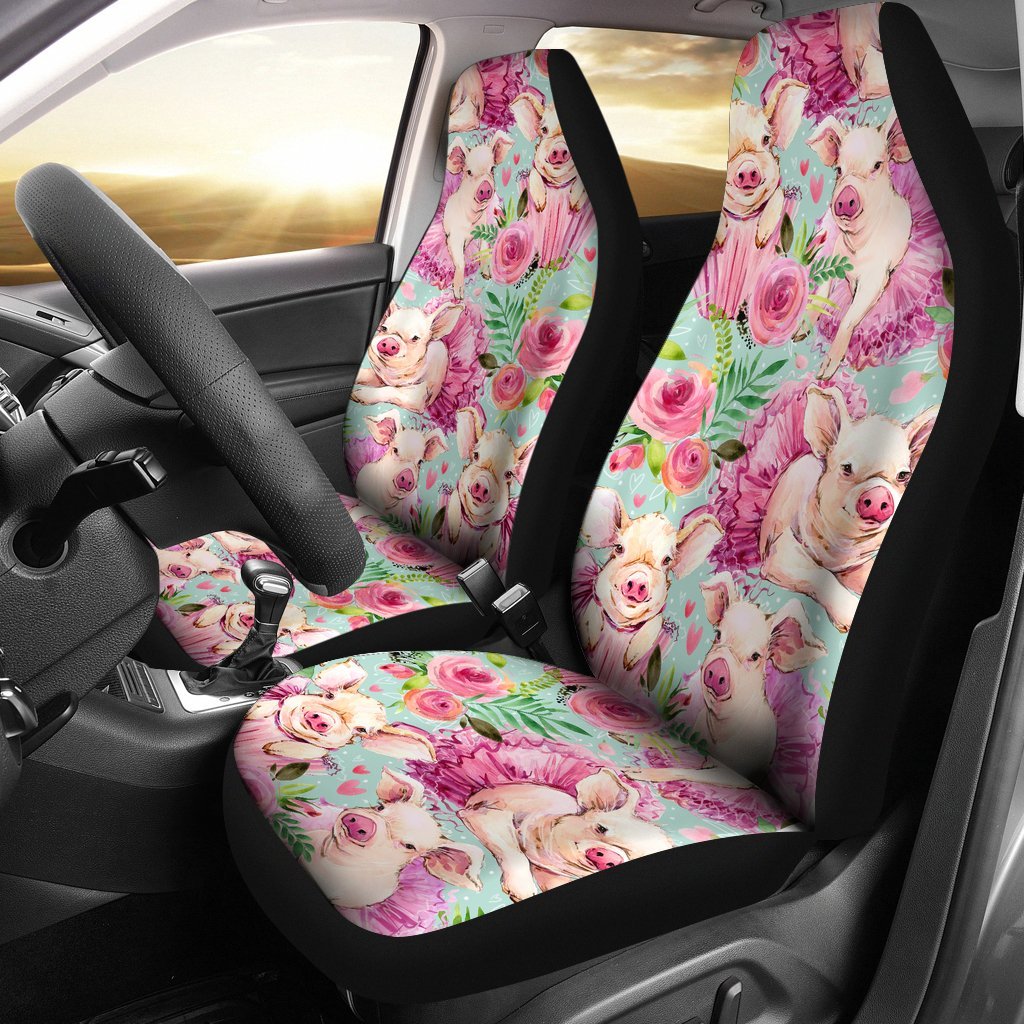 Hand Drawn Pig Pattern Print Universal Fit Car Seat Cover-grizzshop