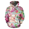 Hand Drawn Pig Pattern Print Women Men Pullover Hoodie-grizzshop